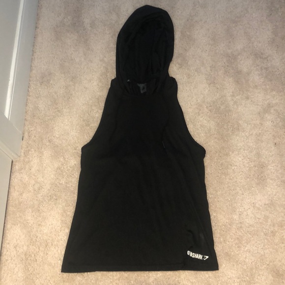 Black Gymshark hooded tank - Picture 3 of 4